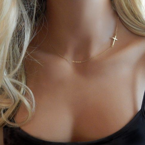 Asymmetrical Cross Necklace