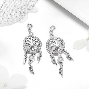 Dream Catcher Sterling Silver Earrings