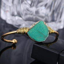 Load image into Gallery viewer, Natural Jasper Stone Copper Bangle
