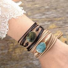 Load image into Gallery viewer, Labradorite Stone Wrap Bracelet

