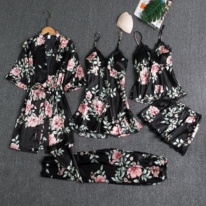 Mulberry  Silk 5 Piece Pajama Set