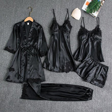Load image into Gallery viewer, Mulberry  Silk 5 Piece Pajama Set
