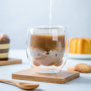 Wavy Double-Layer Glass Mug