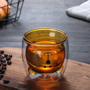 Wavy Double-Layer Glass Mug