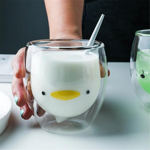 Wavy Double-Layer Glass Mug