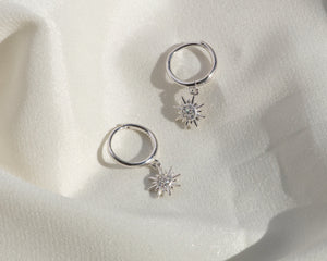 Sun hoop earrings