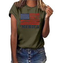 Load image into Gallery viewer, New Women T-shirts Casual USA Flag Printed Tops Tee
