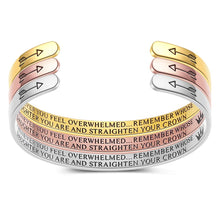 Load image into Gallery viewer, Daughter Bracelet  Whenever You Feel Overwhelmed Straighten Your Crown Cuff

