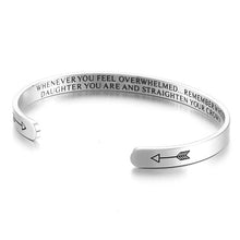 Load image into Gallery viewer, Daughter Bracelet  Whenever You Feel Overwhelmed Straighten Your Crown Cuff
