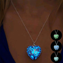 Load image into Gallery viewer, Heart Shape Hollow Pendant Glowing in the Dark Necklace
