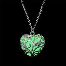 Load image into Gallery viewer, Heart Shape Hollow Pendant Glowing in the Dark Necklace
