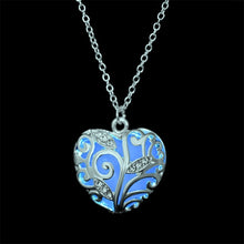 Load image into Gallery viewer, Heart Shape Hollow Pendant Glowing in the Dark Necklace

