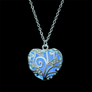 Heart Shape Hollow Pendant Glowing in the Dark Necklace