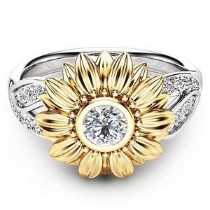 Cute Sunflower Flower Ring