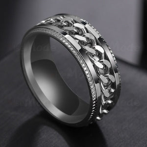 Rotatable  High Quality Spinner Chain Punk Ring