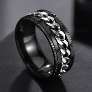 Rotatable  High Quality Spinner Chain Punk Ring