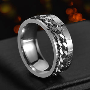 Rotatable  High Quality Spinner Chain Punk Ring