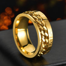 Load image into Gallery viewer, Rotatable  High Quality Spinner Chain Punk Ring
