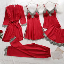 Load image into Gallery viewer, 2021 Mulberry  Silk 5 Piece Pajama Set
