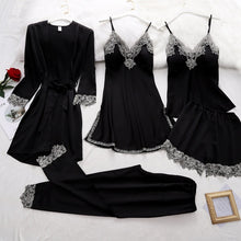 Load image into Gallery viewer, 2021 Mulberry  Silk 5 Piece Pajama Set
