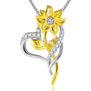 Fashion White Gold Color Love Heart Pendant Necklace