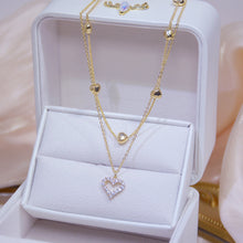 Load image into Gallery viewer, 14k Real Gold Double layer Heart Necklace
