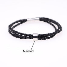 Load image into Gallery viewer, Personalized Mens Braided Genuine Leather Bracelet
