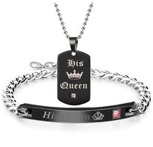Load image into Gallery viewer, HER KING HIS QUEEN COUPLES NECKLACE SET
