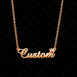 Ireal custom made Personalized Name Necklace With Birthstone