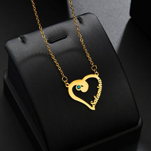 Ireal custom made Personalized Name Necklace With Birthstone