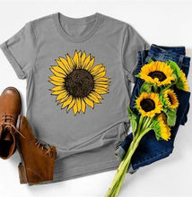 Load image into Gallery viewer, Golden Sunflower Print Women T Shirt
