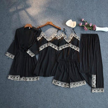 Load image into Gallery viewer, 2021 Print  Mulberry  Silk 5 Piece Pajama Set
