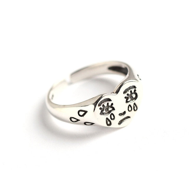 Creative Crying Face Tears Ring