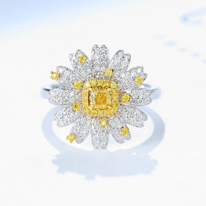 New Luxury Silver 925 Daisy Flower Rings for Women