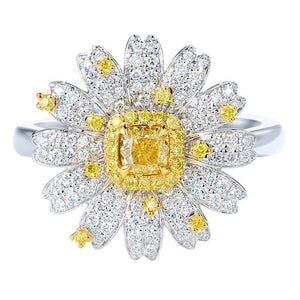 New Luxury Silver 925 Daisy Flower Rings for Women