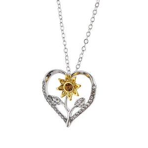 United States New Sunflower Heart-shaped Necklace