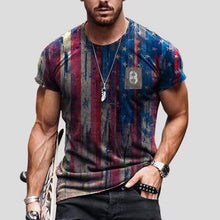 Load image into Gallery viewer, 2021 Men&#39;s Long Sleeve T-shirts Summer New Fashion American Flag Print Top O-neck Pullovers Vintage Tshirts For Men Clothing
