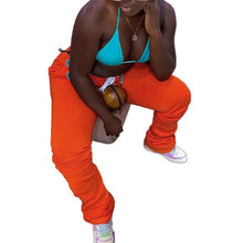 Load image into Gallery viewer, Drawstring Solid Stacked Pants
