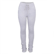 Load image into Gallery viewer, Drawstring Solid Stacked Pants
