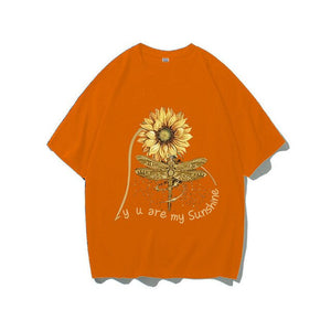 You Are My Sunshine Sunflower Butterfly Colored  T-shirt