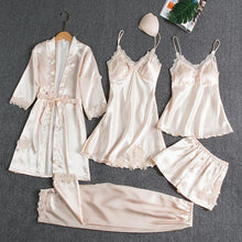 Load image into Gallery viewer, Mulberry  Silk 5 Piece Pajama Set
